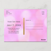Roze Glamour Lichten Bokeh Chic Evenement Postkaar Briefkaart (Achterkant)