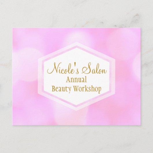 Roze Glamour Lichten Bokeh Chic Evenement Postkaar Briefkaart (Voorkant)