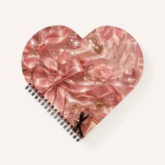 Roze Glamoureuze Hart Romantisch SassySpiral Notit Notitieboek