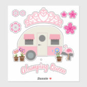 Roze Glamping Koningin Sticker Set (Vel)