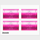 Roze Glanzend Productlabel Diamanten Initiaal Logo Rechthoekige Sticker (Vel)
