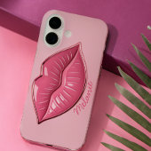 Roze glanzende lippen Case-Mate iPhone case