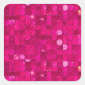 Roze Glanzende Lovertjes Vierkante Sticker (Voorkant)