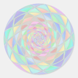 Roze Glas in lood Venster Pastels Ronde Sticker