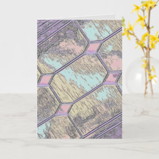 Roze glas-in-loodraam decor kaart