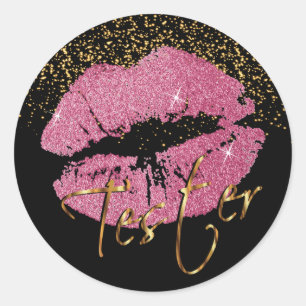  roze glazen 3 - Tester Ronde Sticker