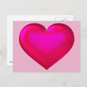 Roze glazen hart briefkaart (Voorkant / Achterkant)