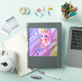 Roze glazen pasta White Unicorn Peek-A-Boo Zipper Sticker (iPad Cover)