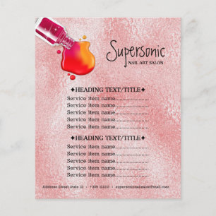 Roze glazen textuur poolnagellak flyer