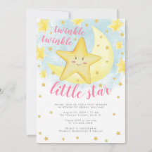 Roze glimlachend Gold Twinkle Little Star-Baby sho
