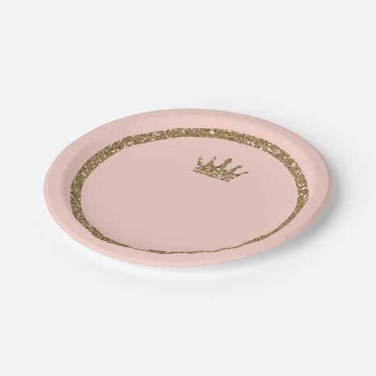 Roze glinsterend gouden glitters Sweet 16 prinsess Papieren Bordje (Gekanteld)