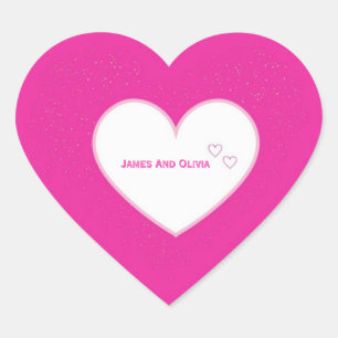 Roze glinsterend hartsticker. hart sticker