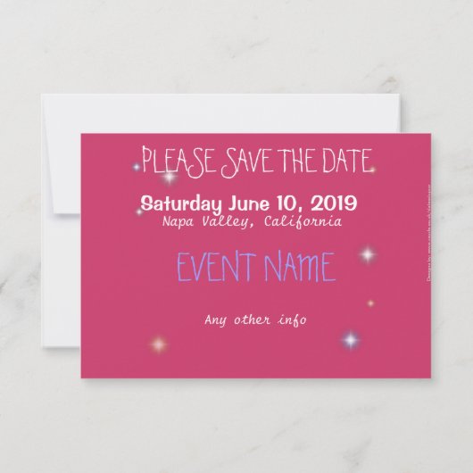 Roze glinsterende glitter bespaart de datum save the date (Achterkant)