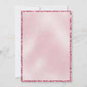 Roze Glitter Aangepaste Foto 50e Verjaardag Uitnod Kaart (Achterkant)