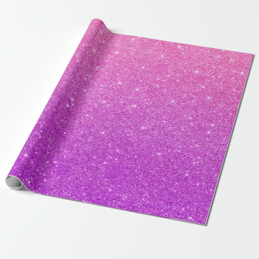 Roze Glitter Achtergrond Cadeaupapier (Uitgerold)