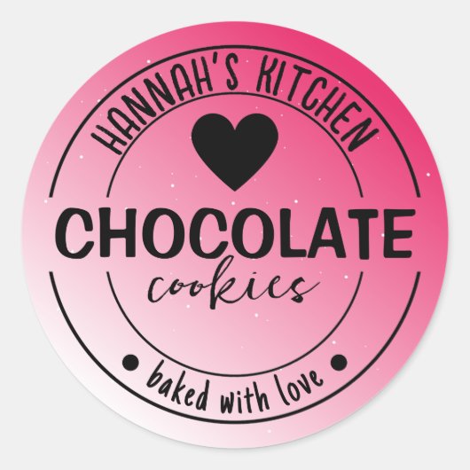 Roze Glitter Achtergrond Item Label Gebakken met L (Voorkant)