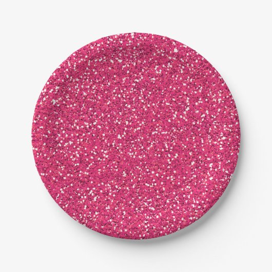 Roze Glitter-Afbeelding Aangepaste partij Papieren Bordje (Voorkant)