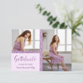 Roze glitter Afstuderen Eenvoudig 2 Afstuderen Fot (Staand voorkant)