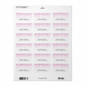 Roze Glitter Baby Shower Adreslabel Etiket (Full Sheet)