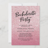 Roze glitter Bachelorette Party Invitation Kaart (Voorkant)