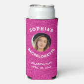 Roze Glitter Bacherolette Party Favor Bride Foto (Seltzer Achterkant)