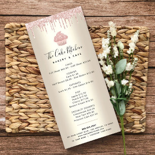 Roze glitter Bakery Cupcake Gold Pastry Chef Menu