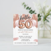 Roze Glitter Balloons 50th Birthday Party (Staand voorkant)