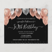 Roze Glitter Balloons 50th Birthday Party (Voorkant)