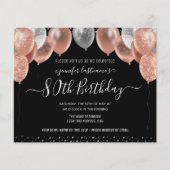 Roze Glitter Balloons 80th Birthday Party (Voorkant)