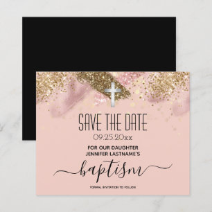 Roze glitter-baptisme sparen de Date Budget