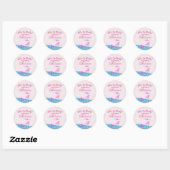 Roze Glitter Beach Party Ronde Sticker (Vel)