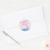 Roze Glitter Beach Party Ronde Sticker (Envelop)