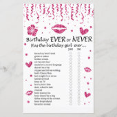 Roze glitter Birthday Ever of Nooit Game (Voorkant)