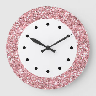 Roze glitter Bling Clocks Grote Klok