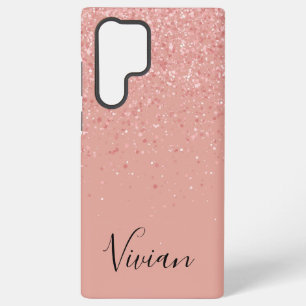 Roze Glitter Bling Glam gepersonaliseerd Samsung Galaxy Hoesje