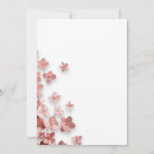 Roze Glitter Bloemen Bloemen 50ste Verjaardag Kaart (Achterkant)