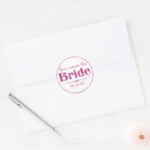 Roze Glitter Bruid en Diamanten Ronde Sticker (Envelop)