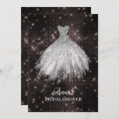 *~* Roze Glitter Bruids Jurk Bruids jurk Douche Kaart (Voorkant / Achterkant)