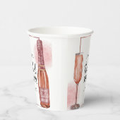 Roze Glitter Bruidsdouche Bloemblaadjes en Prosecc Papieren Bekers (Rechts)