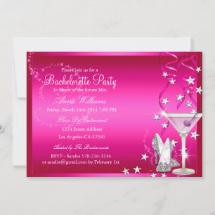 Roze Glitter Bruidsfeest Uitnodiging
