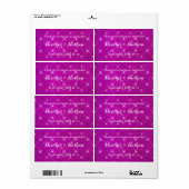 Roze glitter bruiloft wijn of water fles etiketten (Full Sheet)