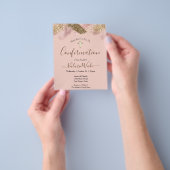 Roze Glitter Budget First Bevestigingsbrochure Flyer (Hand)