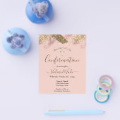 Roze Glitter Budget First Bevestigingsbrochure Flyer (Enkel)