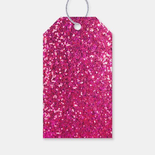 Roze glitter cadeaulabel (Voorkant)