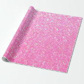  roze glitter cadeaupapier (Uitgerold)