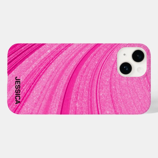 Roze glitter Case-Mate iPhone case (Achterkant (horizontaal))