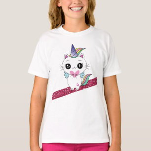 Roze Glitter Caticorn T-shirt