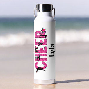 Roze Glitter Cheer Persoonlijk Waterfles