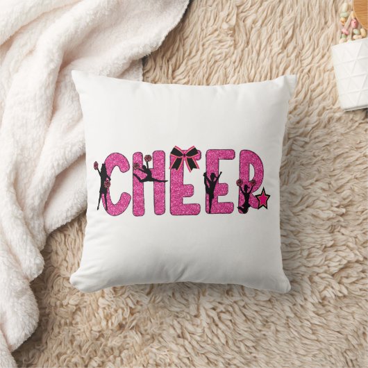 Roze Glitter Cheerleader Cheer Kussen (Deken)