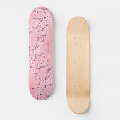 Roze Glitter Cherry Blossom Monogram Skateboard (Voorkant)